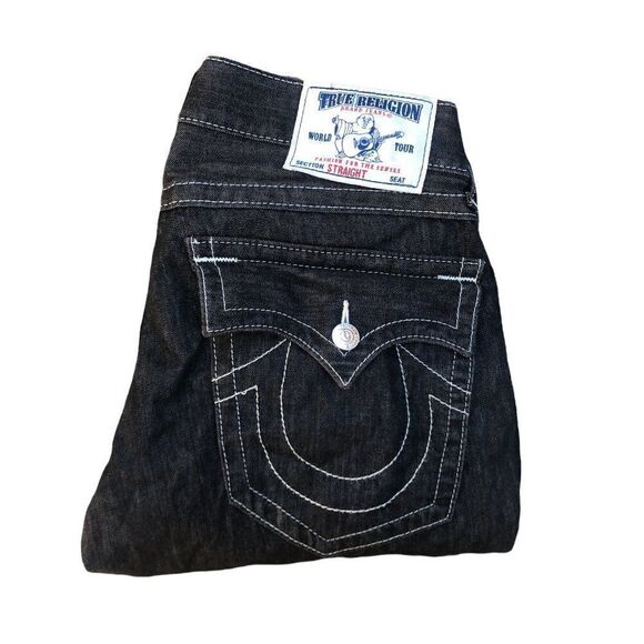 TRUE Religion Jeans Size 33 STRAIGHT Gray - Picture 9 of 9